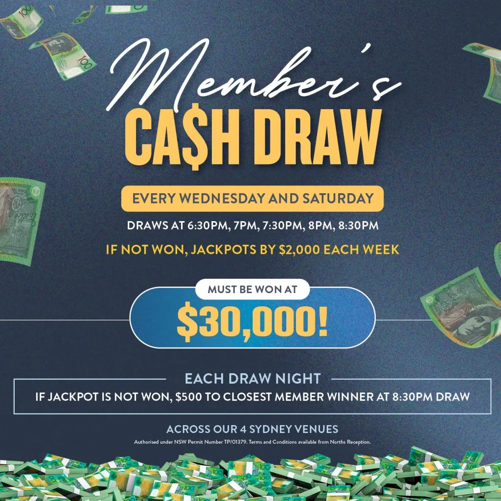 MEMBERS CASH DRAW!