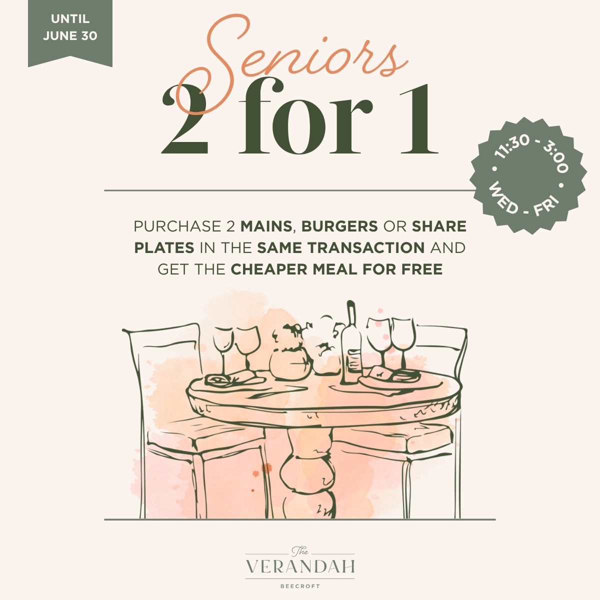 SENIOR’s 2 FOR 1